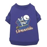 LARGE - BLUE - HALLOWEEN T-SHIRT - I DO MY OWN TRICKS