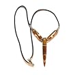 Genuine African Brown and White Bone Spear Necklace