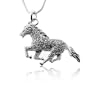 Silver Horse Charm Pendant Necklace