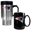 New England Patriots 16oz Travel Mug & 15oz Ceramic Mug set - Primary logo NFL Football