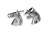 Silver-Tone Men's Cuff Links Horse Head Cufflinks