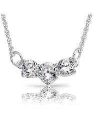 Bling Jewelry Past Present Future Round CZ Necklace 925 Silver 16in