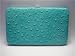 New Aqua Ostrich Flat Opera Wallet w/Checkbook Holder Clutch Purse