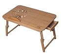 Multi-functional Laptop & Reading Bamboo Stand with Internal Cooling Fan / Lap Desk / Breakfast Bamboo Bed Tray, All Natural and Environmental Friendly Bamboo Wood Laptop Stand and Tray, Laptop Table for Bed or Couch