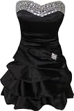 Black Silk Satin Wedding Evening Party Cocktail Bridesmaid Prom Dress