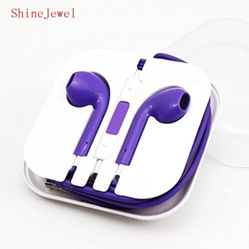 ShineJewel(TM) Earphone In-ear Headphone with Microphone & Volume Control for I Phone I Pad I Pod High Quality 3.5 Mm Plug for Mp3 Player-Purple