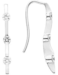 14K White Gold Three-Stone Diamond Earrings - 2.40 Ct. -- LIFETIME WARRANTY