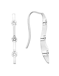 14K White Gold Three-Stone Diamond Earrings - 1.00 Ct. -- LIFETIME WARRANTY
