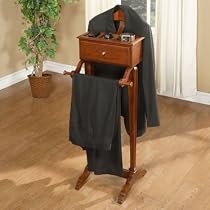Men's Suit Valet Stand Organizer in Marquis Cherry Finish