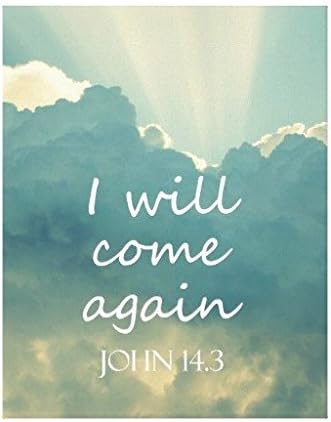 Bingbinge I Will Come Again Bible Verse Canvas Print Art Print on Canvas - 12" X 16"