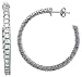 1 5/16 34 mm Sterling Silver Hoop Earrings Prong Set CZ