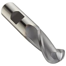 Niagara Cutter SBM855 Cobalt Steel End Mill, General Purpose, TiCN Coated, 2 Flutes, Ball End