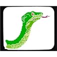 Mouse Pad with head, green, tongue, snake, slithering