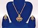Womens Jewelry Earring And Pendant Sets Sterling 22k Gold With Emerald Gem Stones(Brand New)