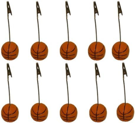 10 Basketball Memo Clips with Alligator Clasps for Displaying Photos