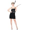 1920s Showtime Flapper Ladies Fancy Dress Costume Black Large