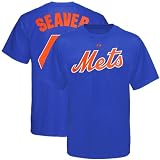 MLB Majestic New York Mets #41 Tom Seaver Royal Blue Youth Cooperstown Player T-shirt (Small)