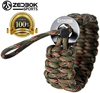 #1 TOP RATED Zedbok Sports, Dragon Tongue Premium Paracord Bracelet-Adjustable (7.5"-10.5")-Outdoor Survival Paracord Bracelet with Emergency Fire Starter and Scraper Knife (Army Camo Green)