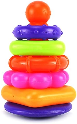 Baby Basics Stacker Premium Baby Toy, Build & Stack Rings Onto Base, Aim & Throw Rings at Base
