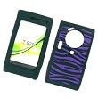 Samsung Memoir T929 T-Mobile Laser Skin Case Soft Rubber Silicone Protector Image Cover "Black & Purple Zebra" Design