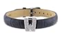 Diamond Clip On Initial letter "W" with Black Leather Bracelet