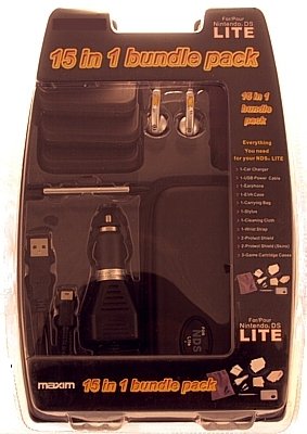UKayed Nintendo DS Lite 15 In 1 Essential Accessories Bundle Pack In Black