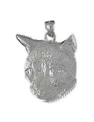 Clevereves 14K White Gold Pendant Cat 12.3 - Gram(s)