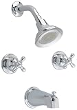 American Standard 7220.722.002 Hampton Double-Handle Tub and Shower Faucet with Metal Cross Handles, Chrome