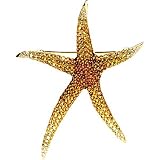 14K Yellow Gold Multi Gemstone Starfish Brooch/Pendant