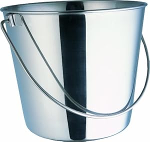 Indipets 800101 Heavy Duty Stainless Steel Pail, 4-Quart