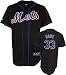 John Maine Jersey: Adult 2010 Majestic Alternate Black Replica #33 New York Mets Jersey