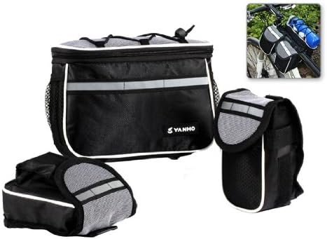 4-in-1 Bag for Bicycle Front Frame (Black)