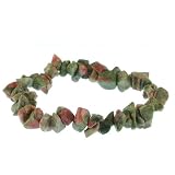Cute Stretchy Unakite Chip Bracelet