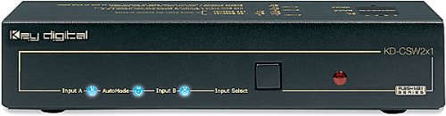 Key Digital® KD-CSW2x1 High-definition component video switcher for 2 sources and 1 TV