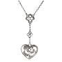 Sterling Silver Marcasite Lattice Heart Necklace, 18"