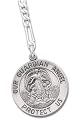 Sterling Silver "Guardian Angel" Keychain. 25mm Pendant, About 4.5 Inches Long