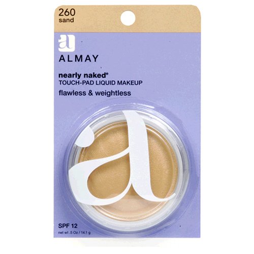 Almay Nearly Naked Touch-Pad Liquid Makeup with SPF 12, Sand 260, 0.5-Ounce Packages (Pack of 2)
