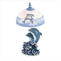 Dolphin Glass Shade Lamp CT-37174