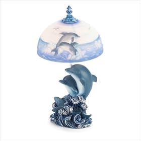 Dolphin Glass Shade Lamp CT-37174 from Lava Lamps