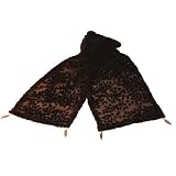 Black Confetti Scarf in Burnout Velvet Finished with Charms or Cloisonne Beads