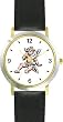 Sitting Cherub or Angel Theme Cherub or Angel Theme - WATCHBUDDY&reg; DELUXE TWO-TONE THEME WATCH - Arabic Numbers - Black Leather Strap-Size-Large ( Men's Size or Jumbo Women's Size )