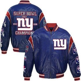 New York Giants 3-Time Super Bowl Championship Leather Jacket