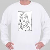 Sweatshirt with "black and white", religion, woman, tribal, Arabia, tradition, "Middle East", culture Large White