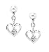Sterling Silver Diamond Drop Open Heart Earrings