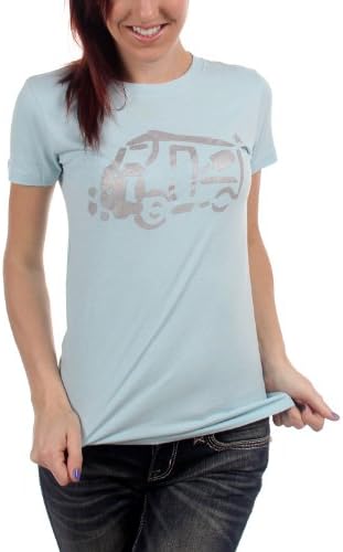 Ice Cream Man - Womens Stencil Girls T-Shirt in Blue, Size: Small, Color: Blue