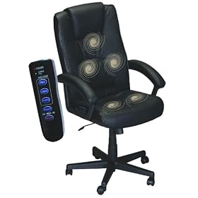 Comfort Products 60-1180X Five-Motor Leather Office Massage Chair, Black