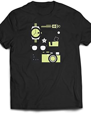 Eron Apparel Rio Resort Series Resort Conversational Shirt Men Tees, Black, Size Large