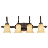 Vanity Light in Bark and Gold