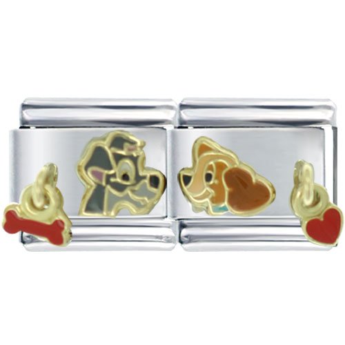 Gold Lady & Tramp Licensed Italian Charm Bracelet