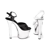 711-CHROME, 7 Heel Chrome Sandal by Ellie Shoes at Shoes by EHH